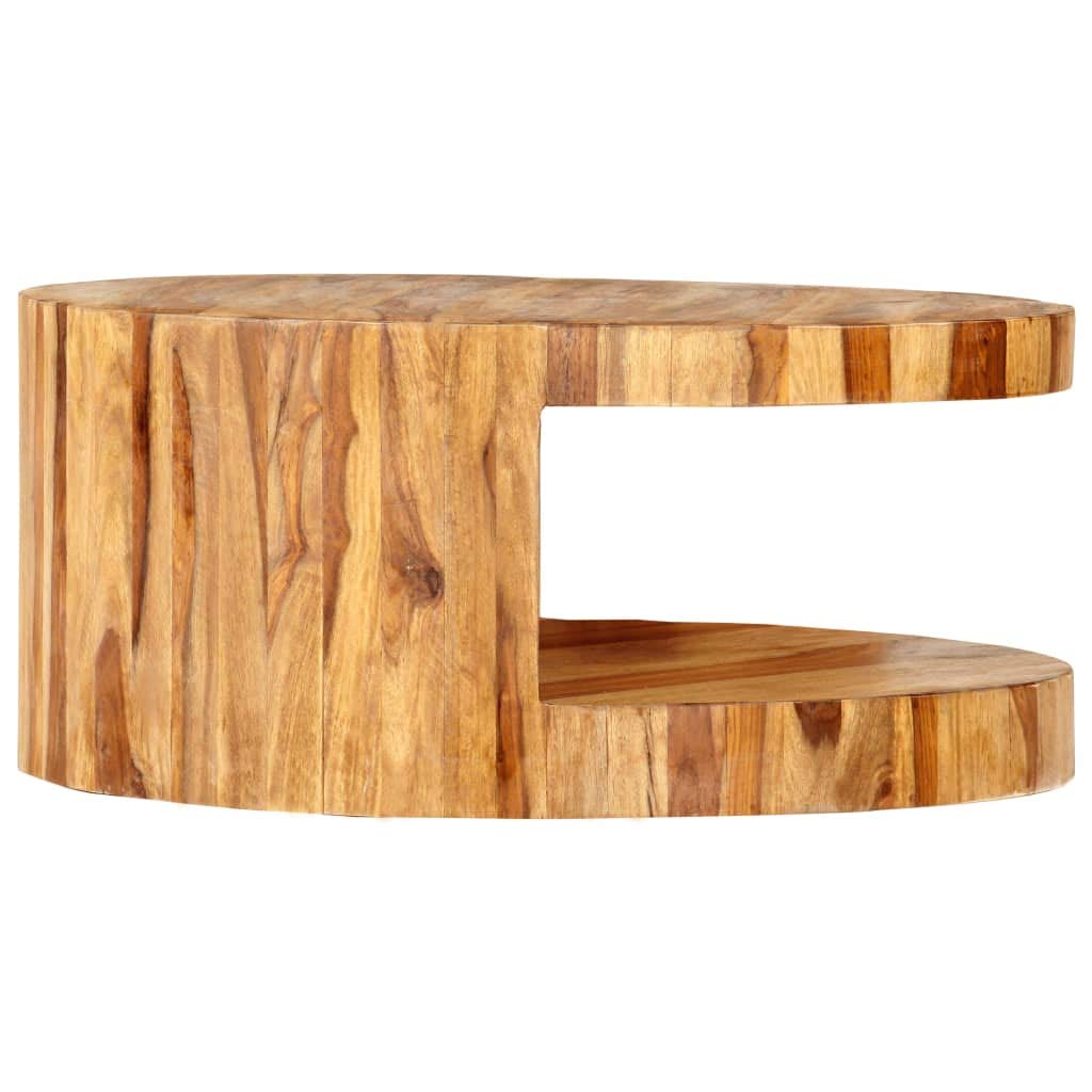 25.6"x11.8" Solid Sheesham Wood Coffee Table T5138