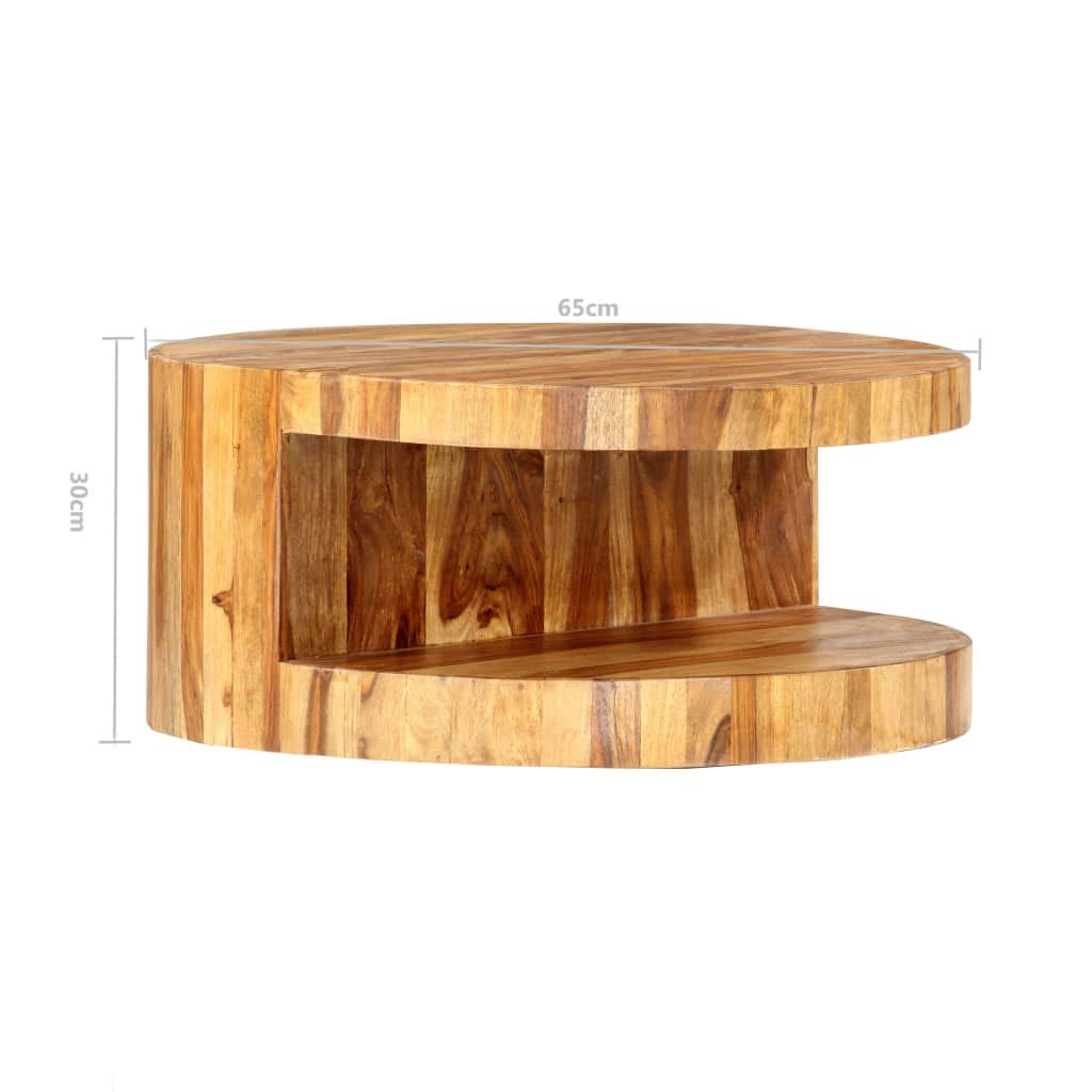 25.6"x11.8" Solid Sheesham Wood Coffee Table T5138