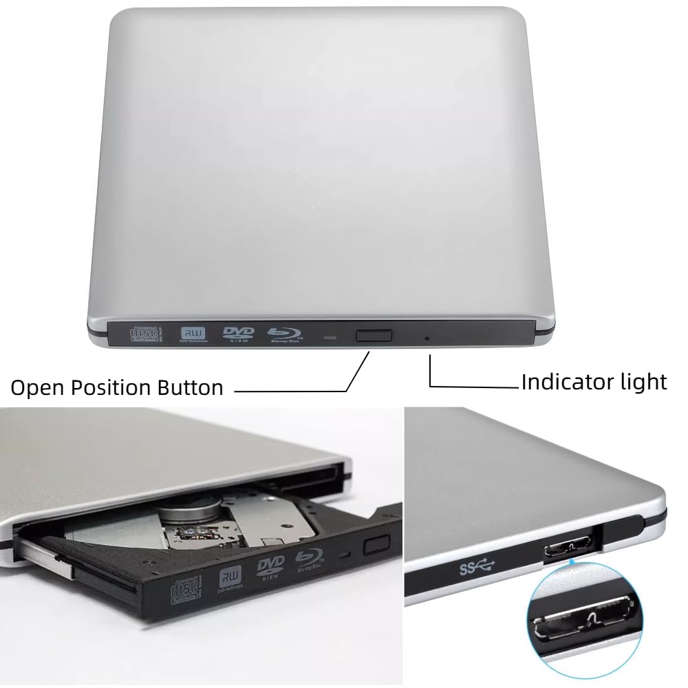 Aluminum External USB 3.0 and USB C 4K Blu-Ray Writer P62137