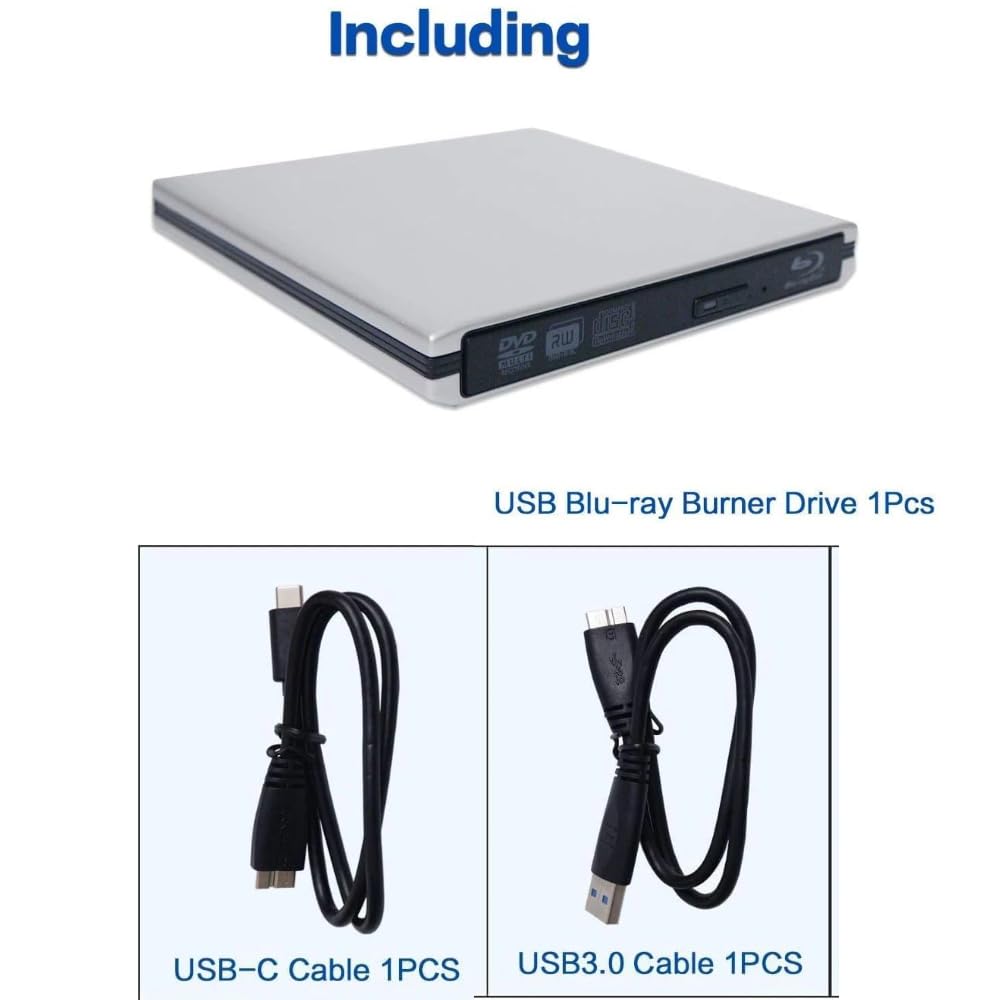 Aluminum External USB 3.0 and USB C 4K Blu-Ray Writer P62137