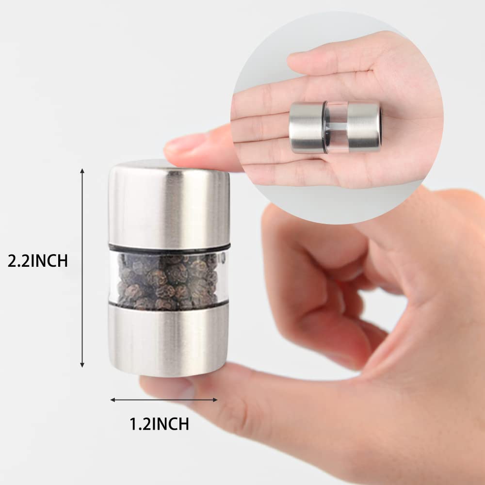 Sea Salt and Pepper Grinder Set Stainless Steel Ceramic 2-Pack E877