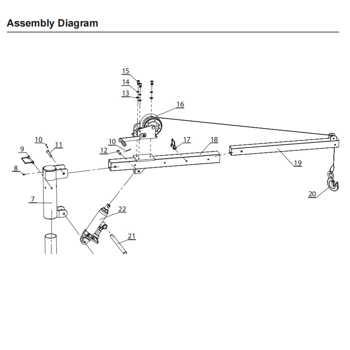 Hydraulic Pickup Truck Crane with 1000 lbs Capacity N9398