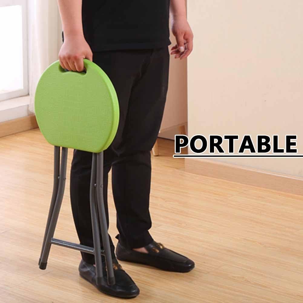 Folding Stool with Handle, 18 Inch Portable Chair, 220 lb Capacity, Black R39146