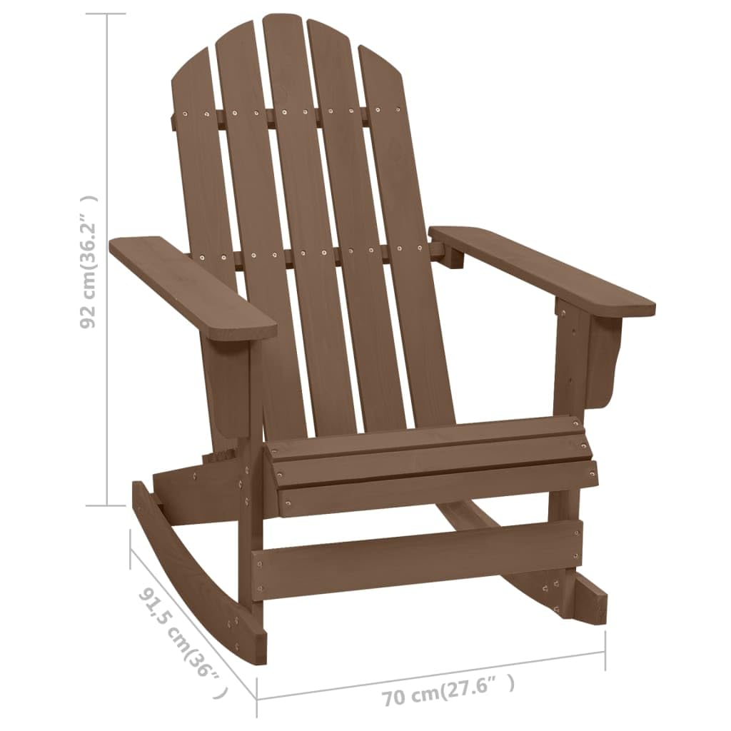 Weathered Brown Solid Pine Hardwood Rocking Chair U9549