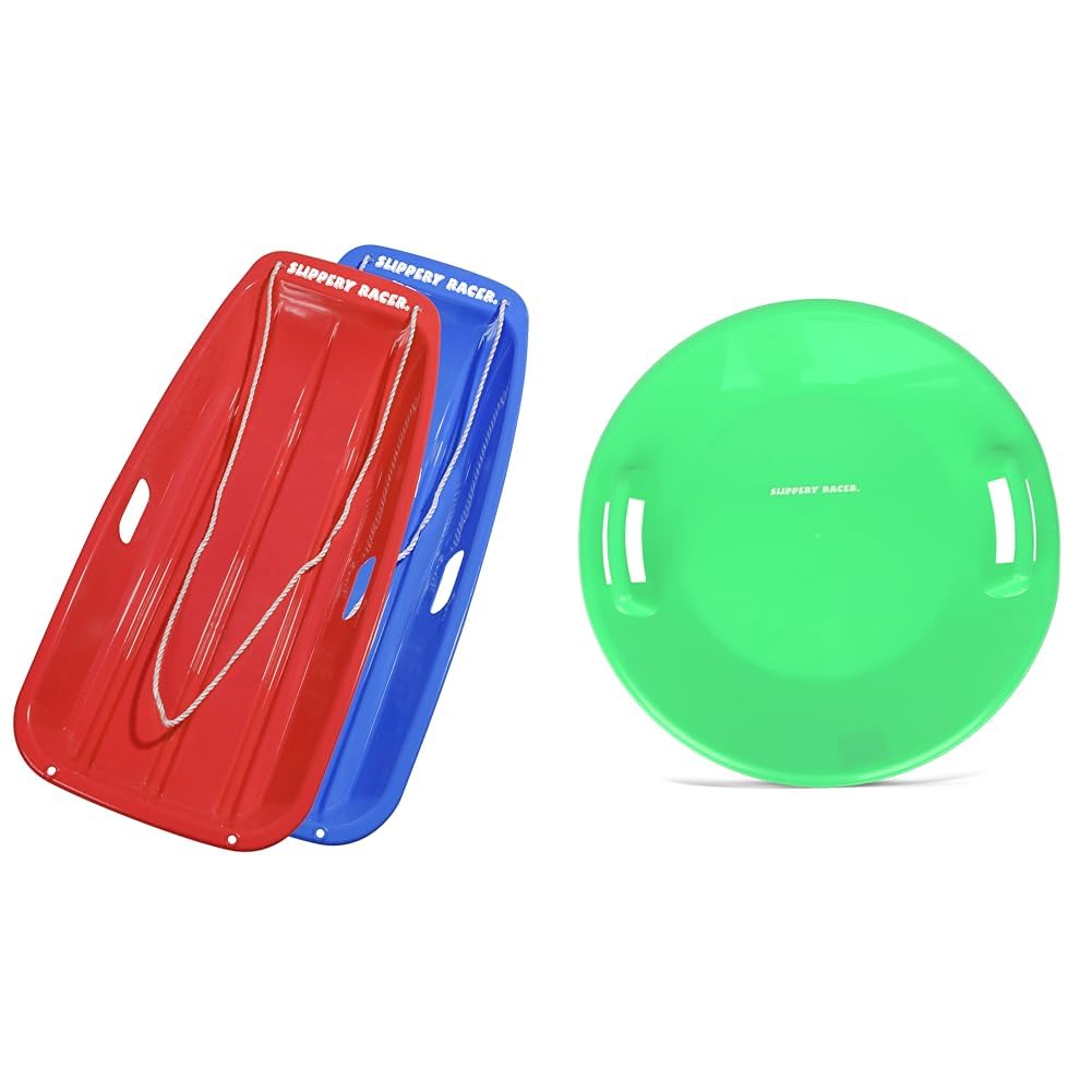 Kids Plastic Toboggan Snow Sled with Pull Rope L27053