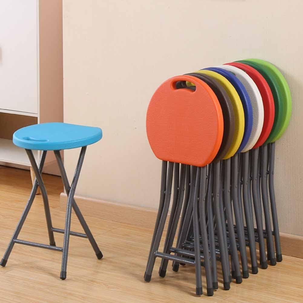 Folding Stool with Handle, 18 Inch Portable Chair, 220 lb Capacity, Black R39146