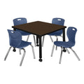 Square Mobile Table & 4 Stack Chairs U48045