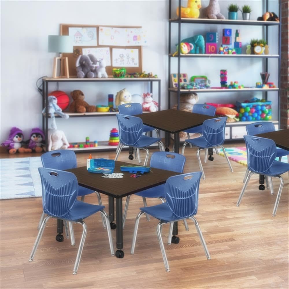 Square Mobile Table & 4 Stack Chairs U48045