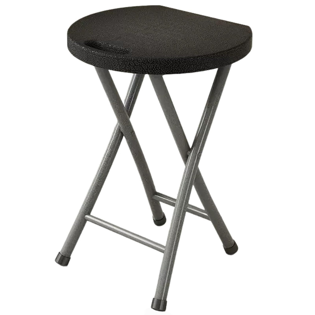 Folding Stool with Handle, 18 Inch Portable Chair, 220 lb Capacity, Black R39146