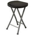 Folding Stool with Handle, 18 Inch Portable Chair, 220 lb Capacity, Black R39146