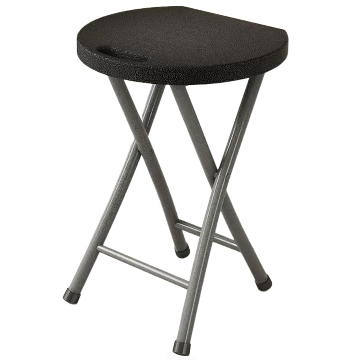 Folding Stool with Handle, 18 Inch Portable Chair, 220 lb Capacity, Black R39146