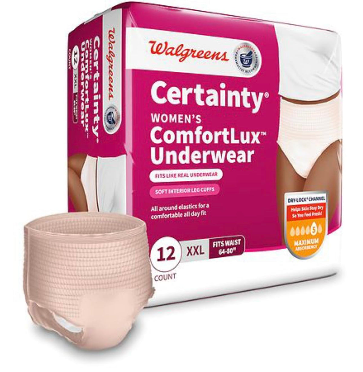 Women's Maximum Absorbency Underwear, XXL, 12 Count N854