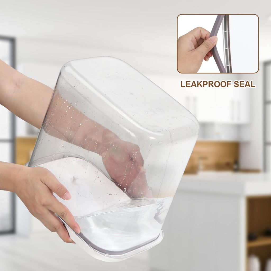 Dog Cat Food Storage Container with Handles, Stackable Pop Up Lids T661657