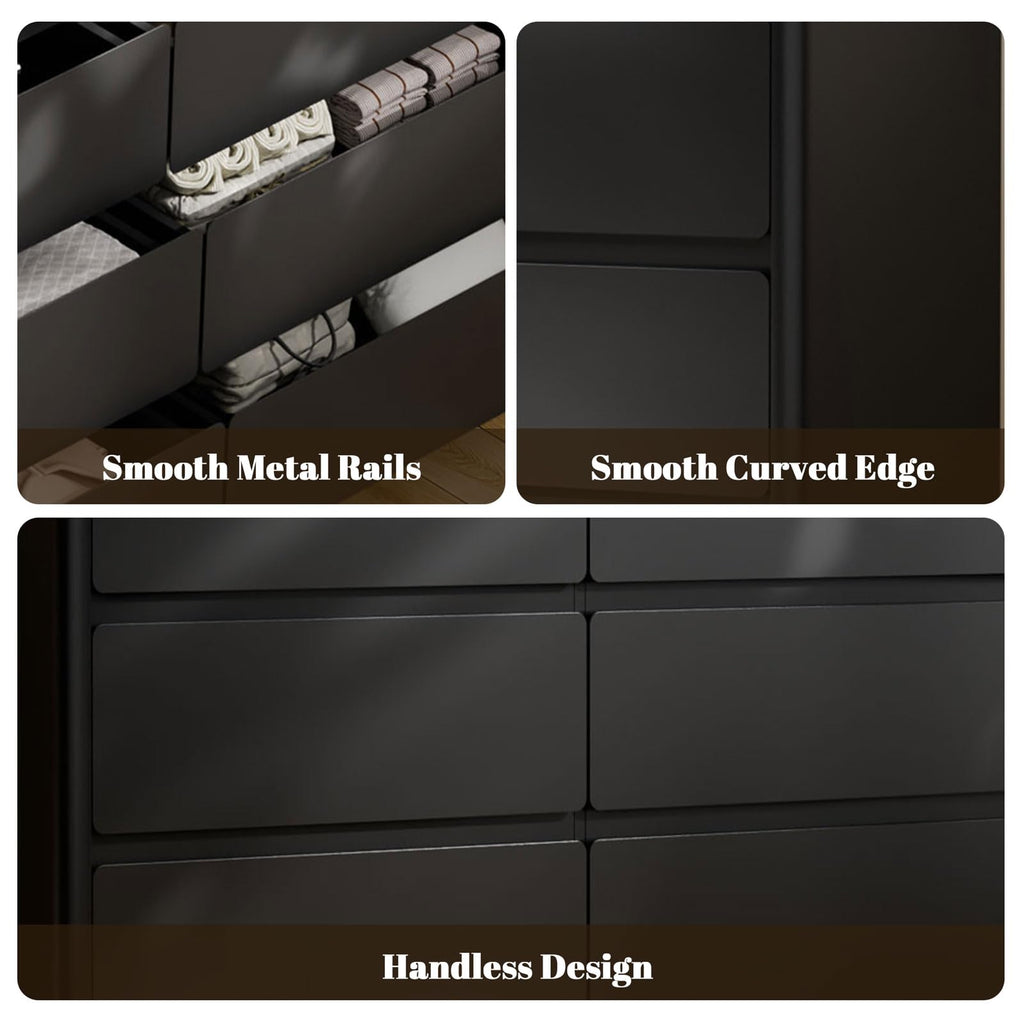 Black 9 Drawer Dresser with LED Lights R109