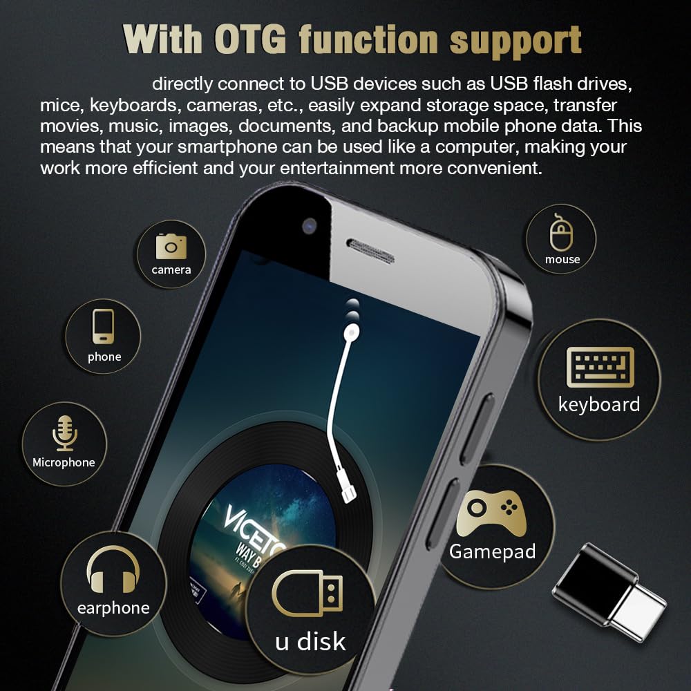 Mini Smartphone Unlocked Cell Phone 3.0 Inch Android 4G Quad Core Dual SIM Black S4220