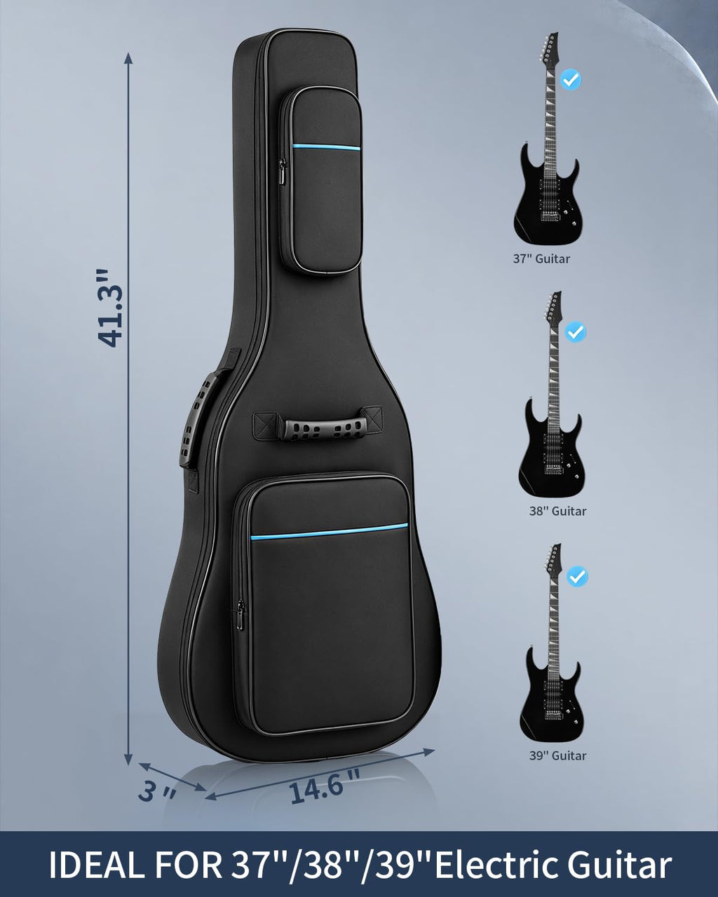 37/38/39 Inch Waterproof Cloth Electric Guitar Bag S195448