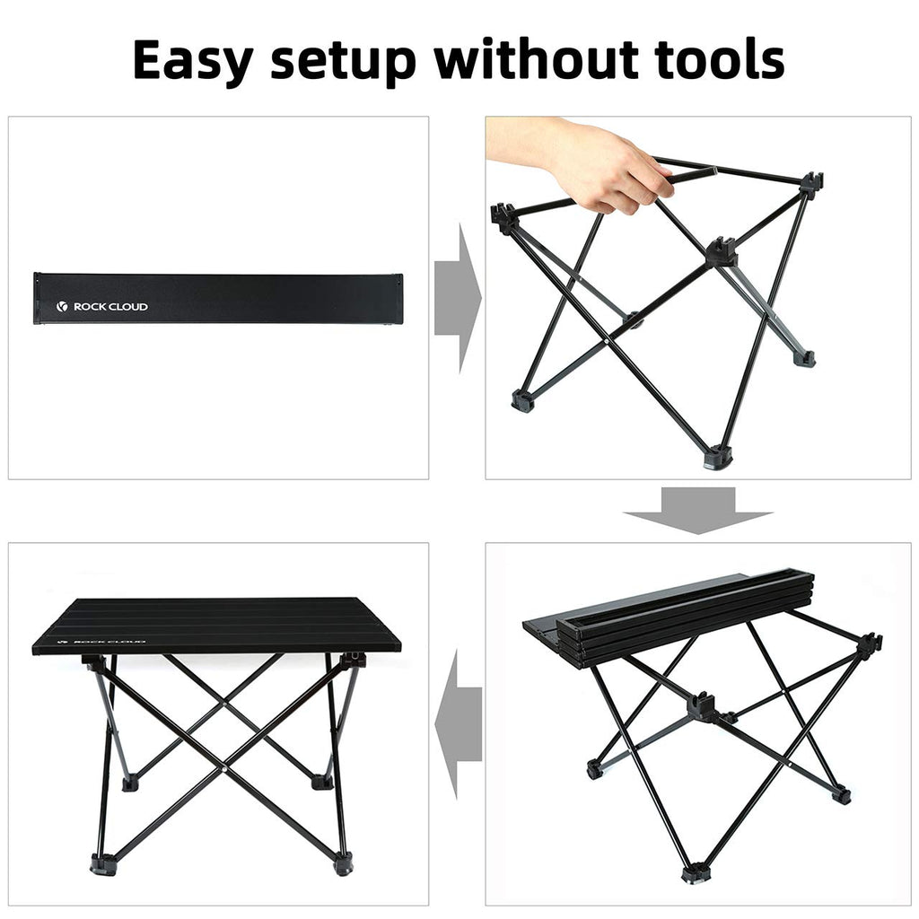 Portable Aluminum Folding Camping Table Black T9673
