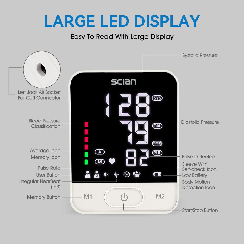 Automatic Blood Pressure Monitor Arm Cuff with LED Display H83648