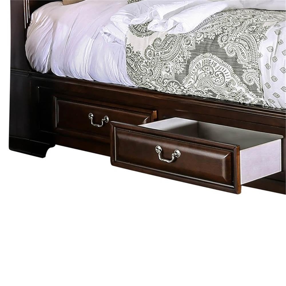 Brown Cherry California King Storage Bed D538
