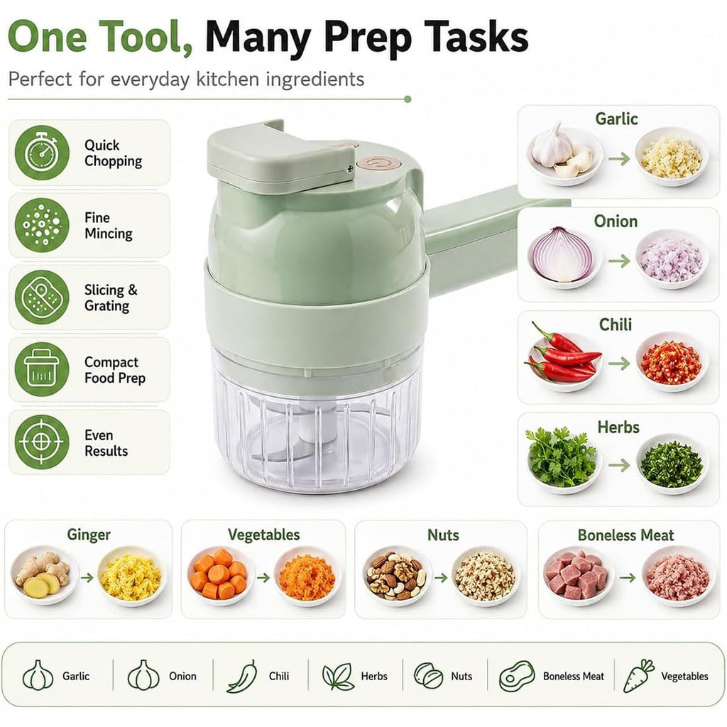 4 in 1 Handheld Electric Vegetable Chopper O243479