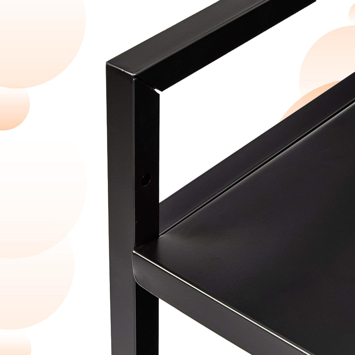 3-Tier Black Metal Rolling Utility Cart N6705
