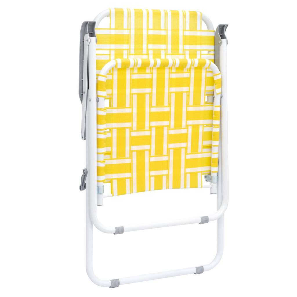 Folding Webbed Camping Chair Set of 2 Yellow G964
