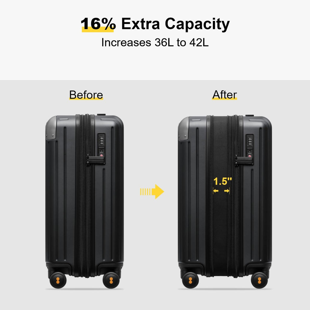 Expandable Hardside Carry on Luggage Black G533092