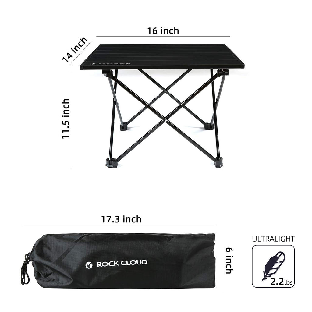 Portable Aluminum Folding Camping Table Black T9673