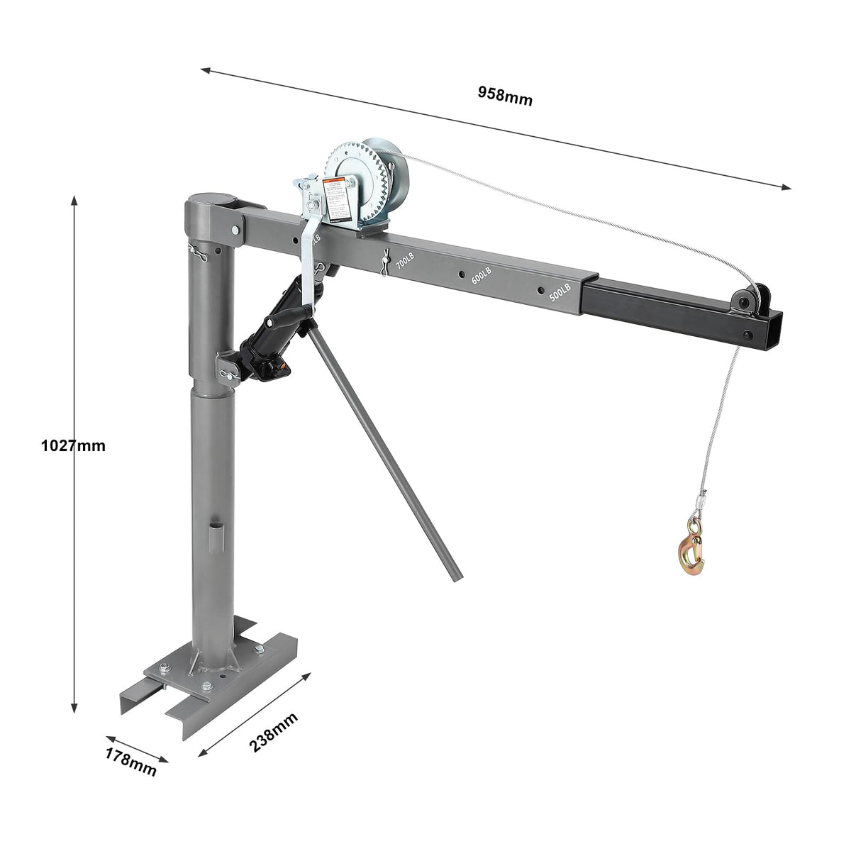 Hydraulic Pickup Truck Crane with 1000 lbs Capacity N9398