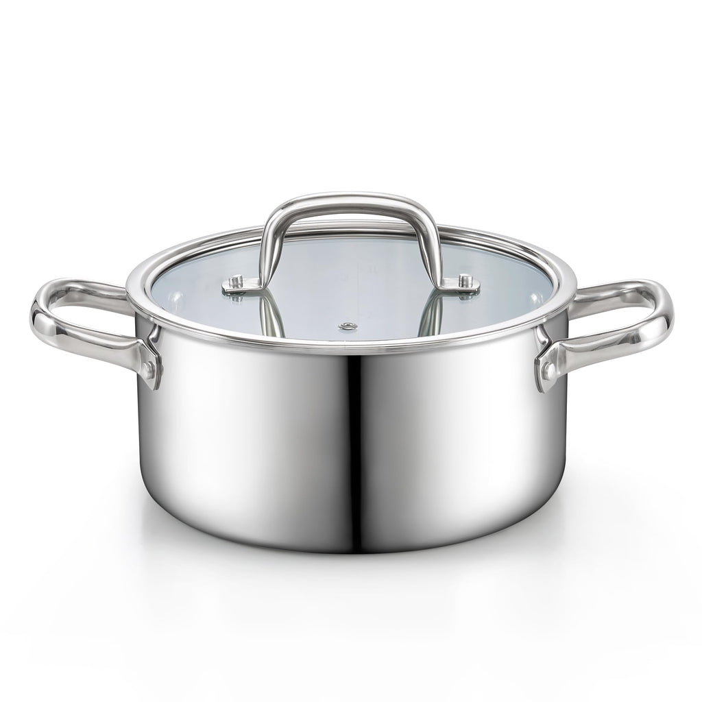 4 Quart Tri-Ply Clad Stainless Steel Stock Pot with Lid Z47749
