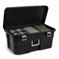 Rolling Storage Trunk with Wheels and Handle, 22 Gallon Black Bin V148