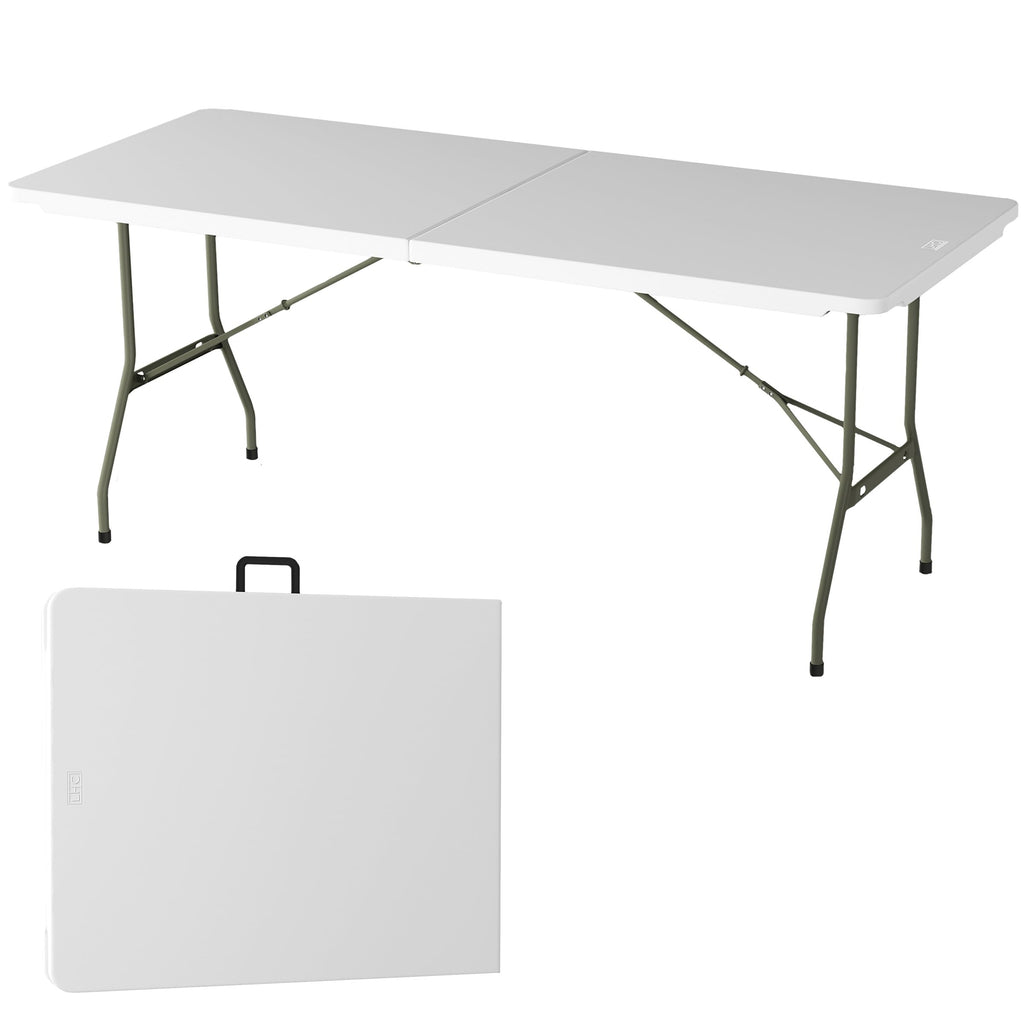 White 6ft Portable Folding Table D77316