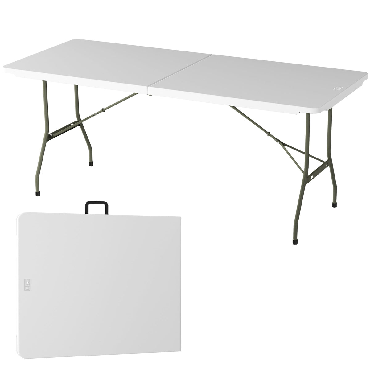White 6ft Portable Folding Table D77316