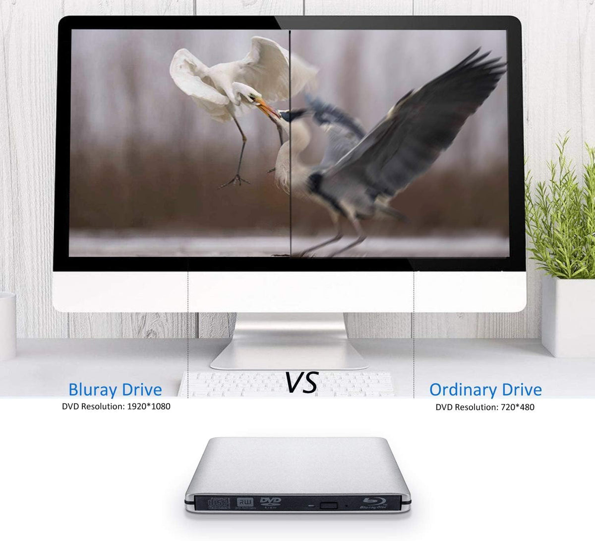 Aluminum External USB 3.0 and USB C 4K Blu-Ray Writer P62137