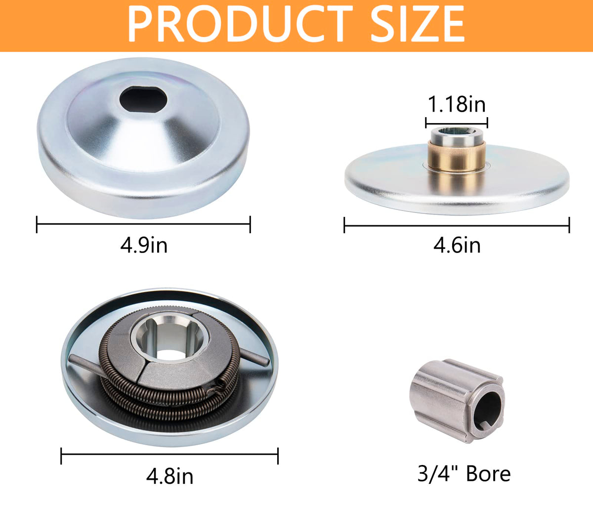 6.5 hp Go Kart Torque Converter Kit 3/4" Bore Clutch Pulley Y981