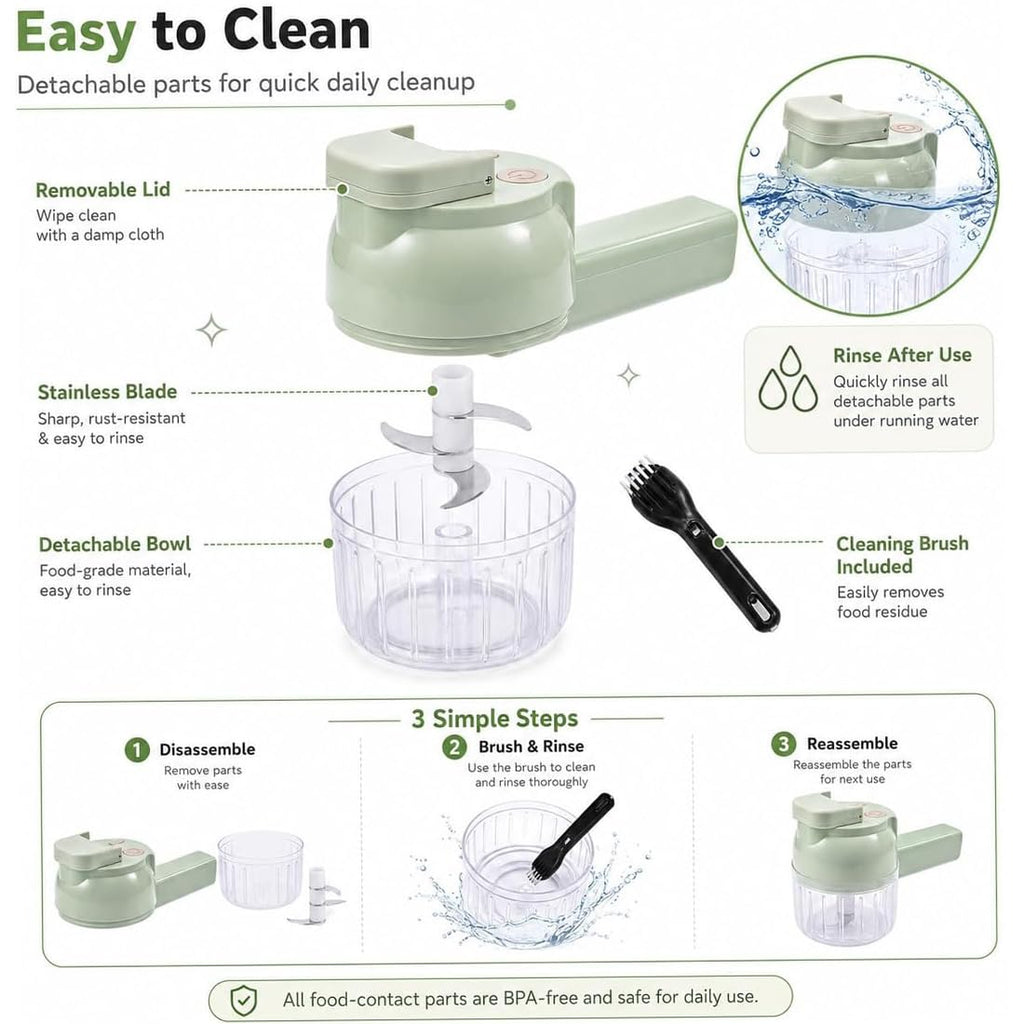 4 in 1 Handheld Electric Vegetable Chopper O243479
