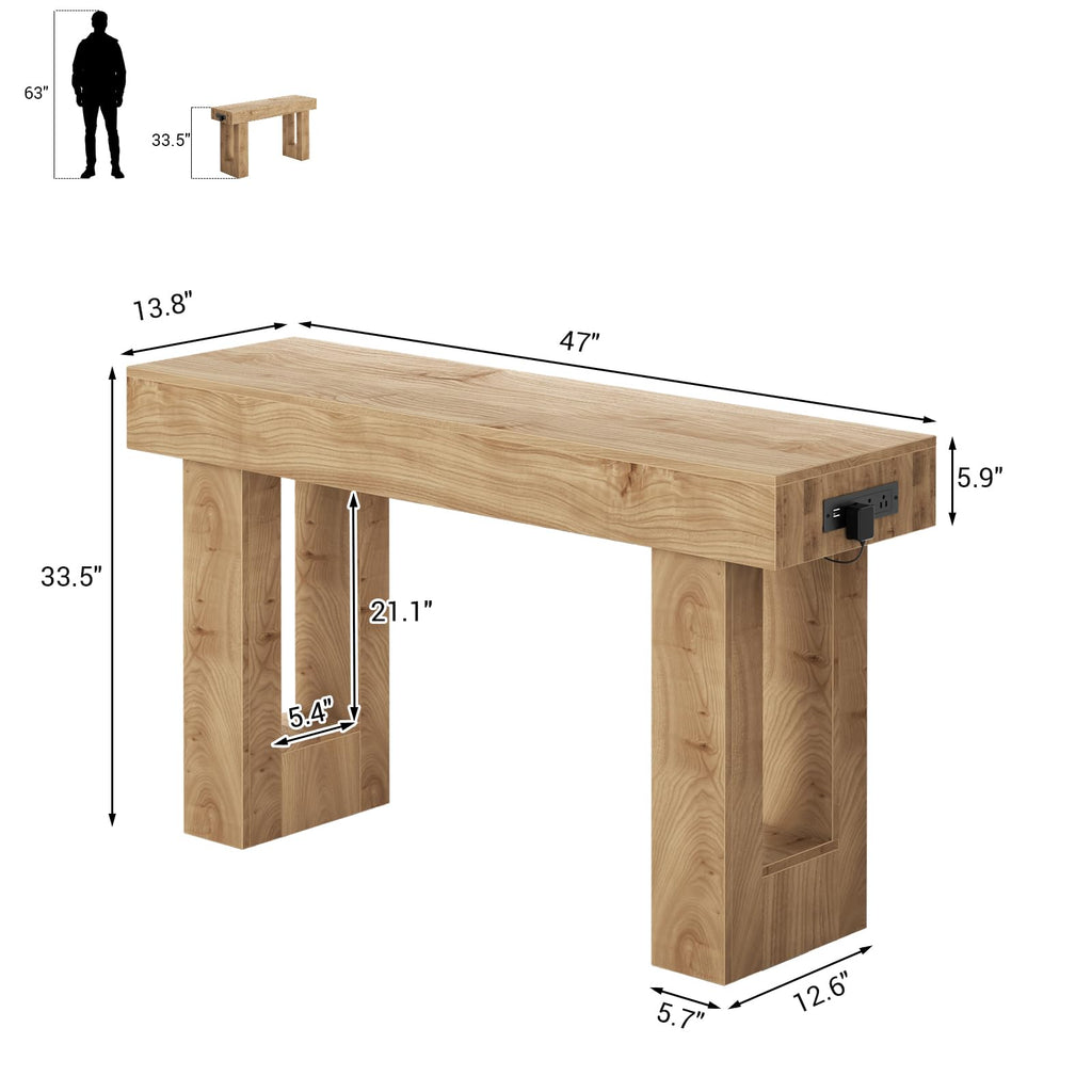 47" Entryway Table with Sensor Light & AC Outlets R18984