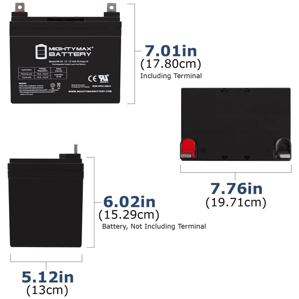12V 35AH SLA Battery 4 Pack W2370