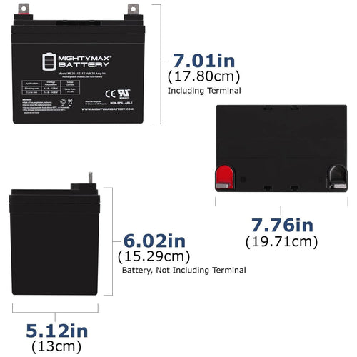 12V 35AH SLA Battery 4 Pack W2370