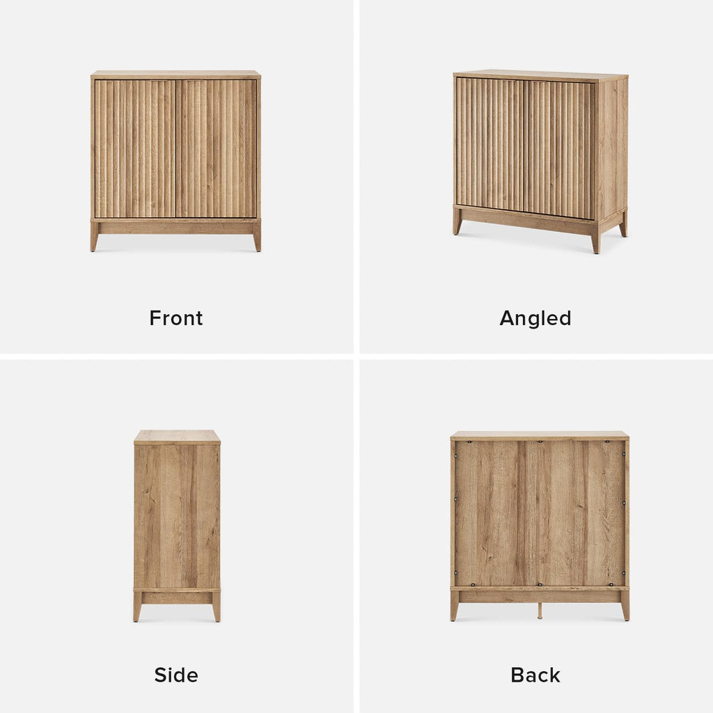Fluted Storage Cabinet with Adjustable Shelf H572344