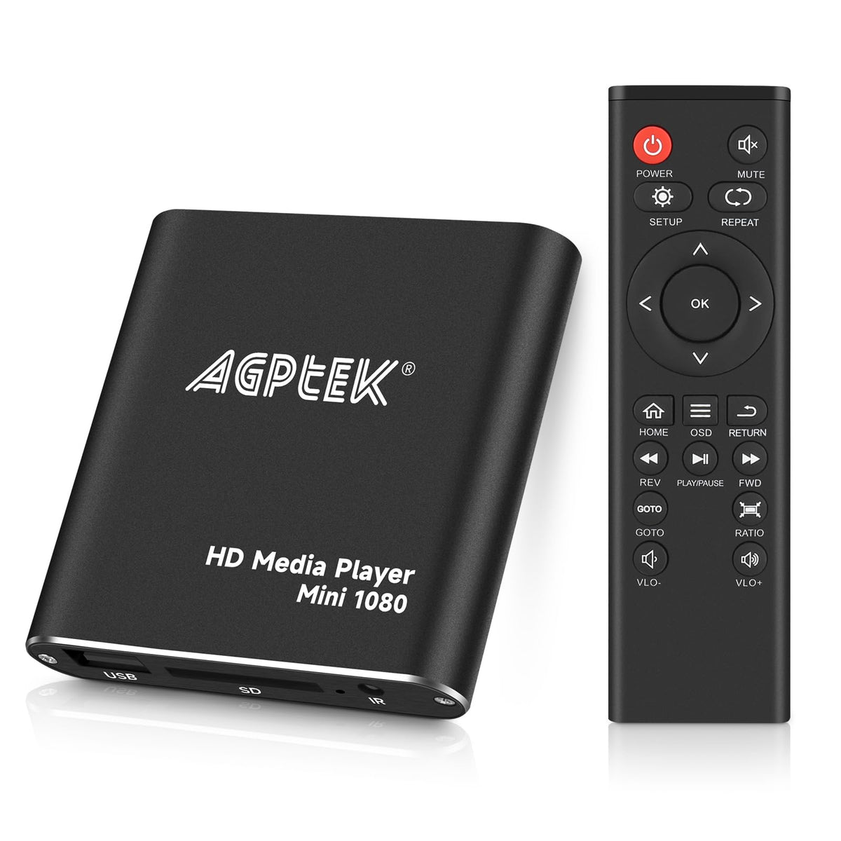 Black Mini 1080p Full-HD HDMI Digital Media Player U8925