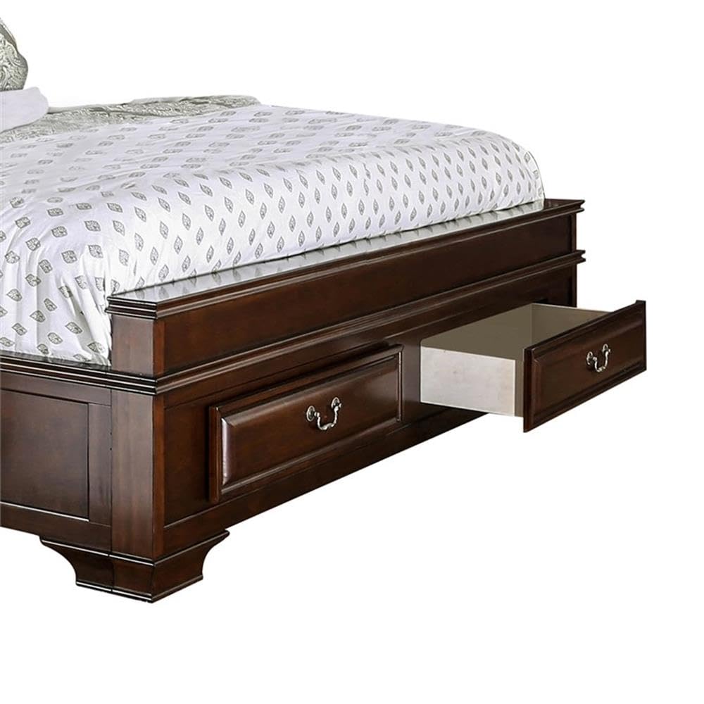 Brown Cherry California King Storage Bed D538