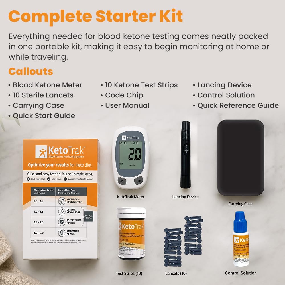 Blood Ketone Testing Kit with 10 Strips V22638