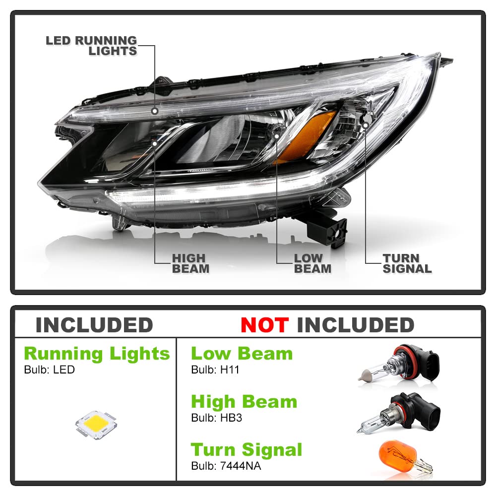 2015-2016 Honda CRV Factory Style Headlights Pair Set Left+Right R75370