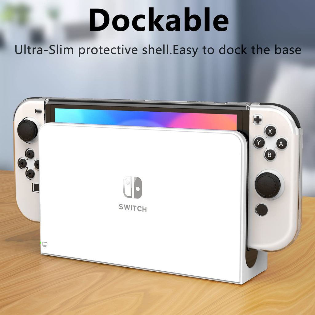 Switch OLED Dockable Hard PC Case with Thumb Stick Caps P454675