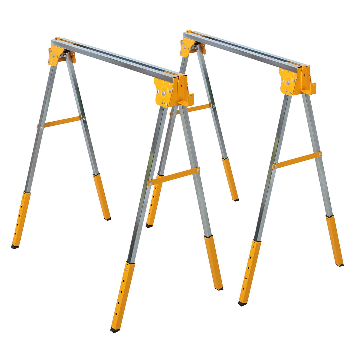 2-Pack Adjustable Height Folding Steel Sawhorse M7298