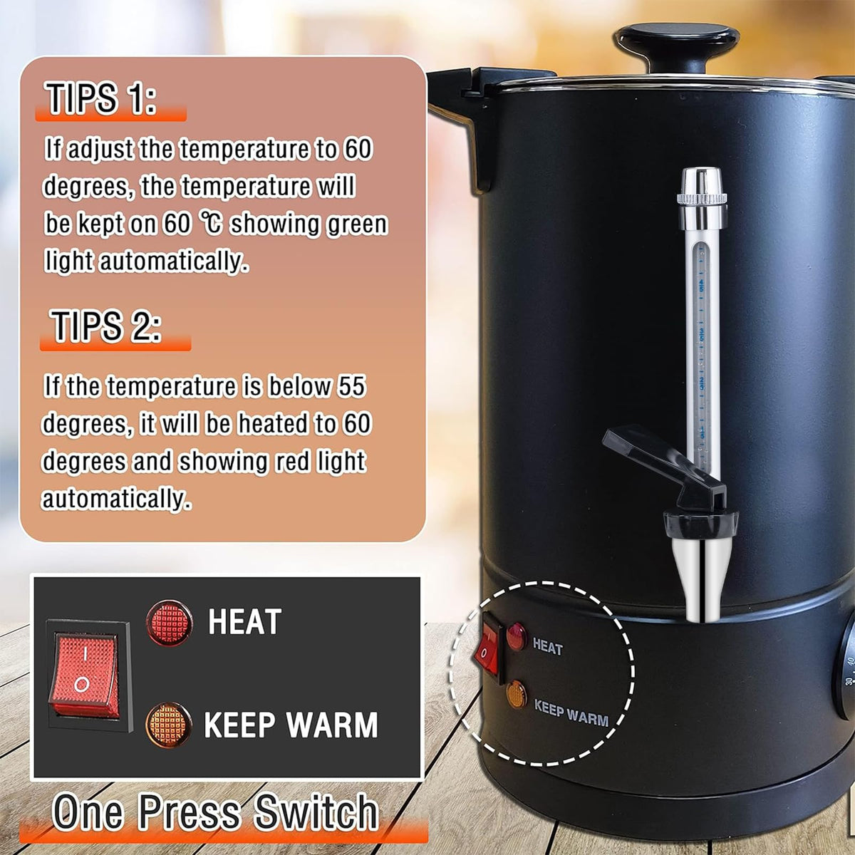 50-Cup Stainless Steel Commercial Coffee Urn B90396