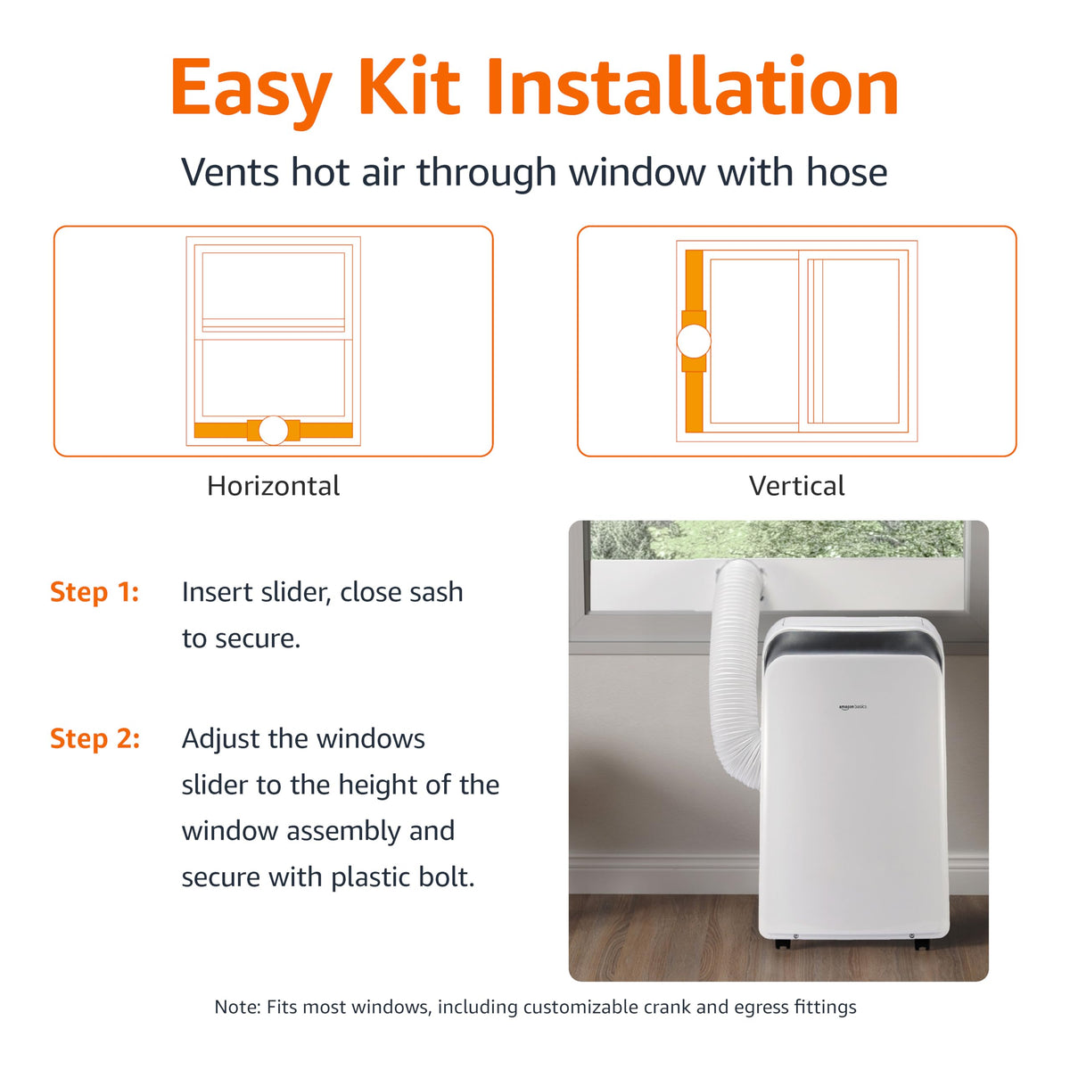 3-In-1 Portable Air Conditioner with Remote, 10000 BTU, White D697532