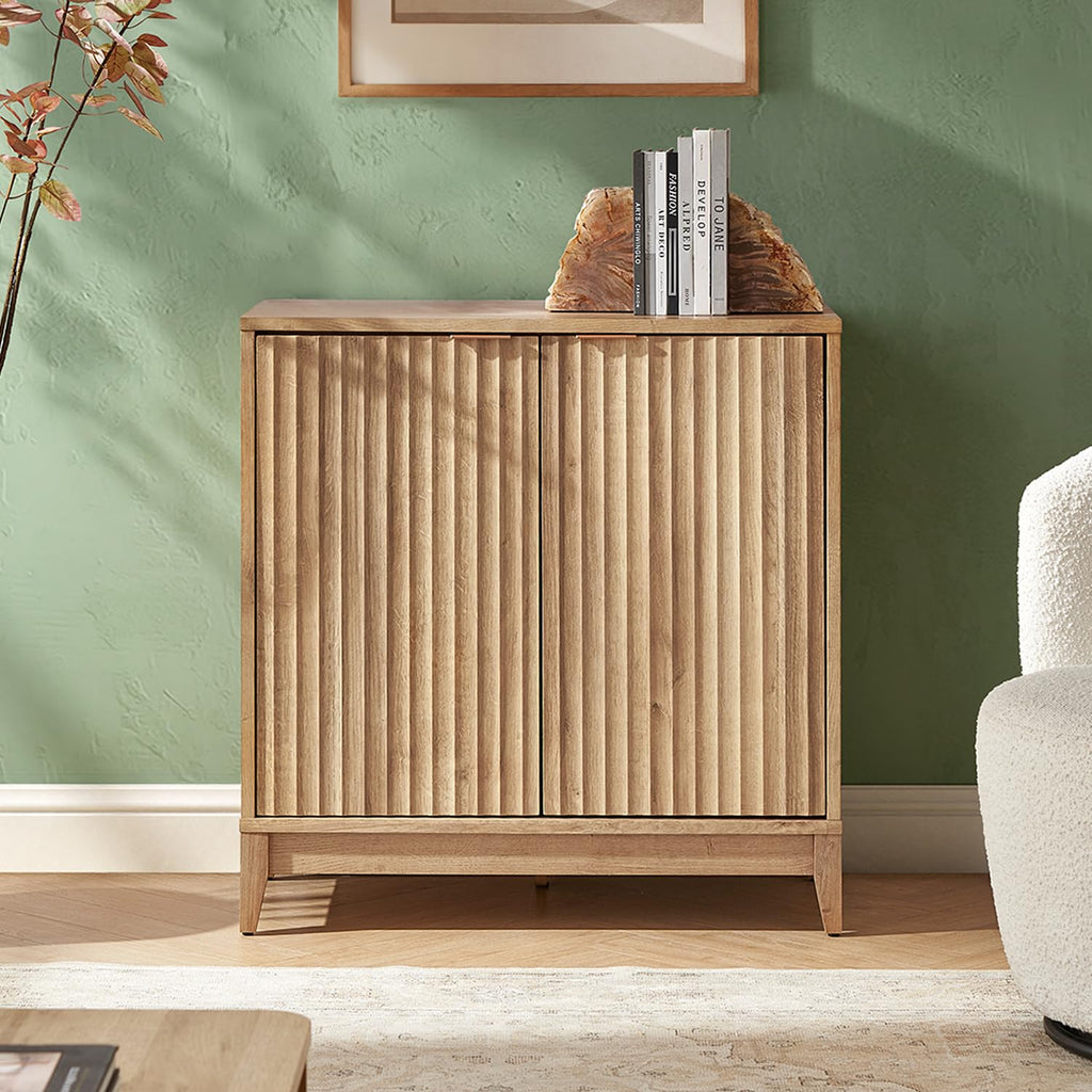 Fluted Storage Cabinet with Adjustable Shelf H572344