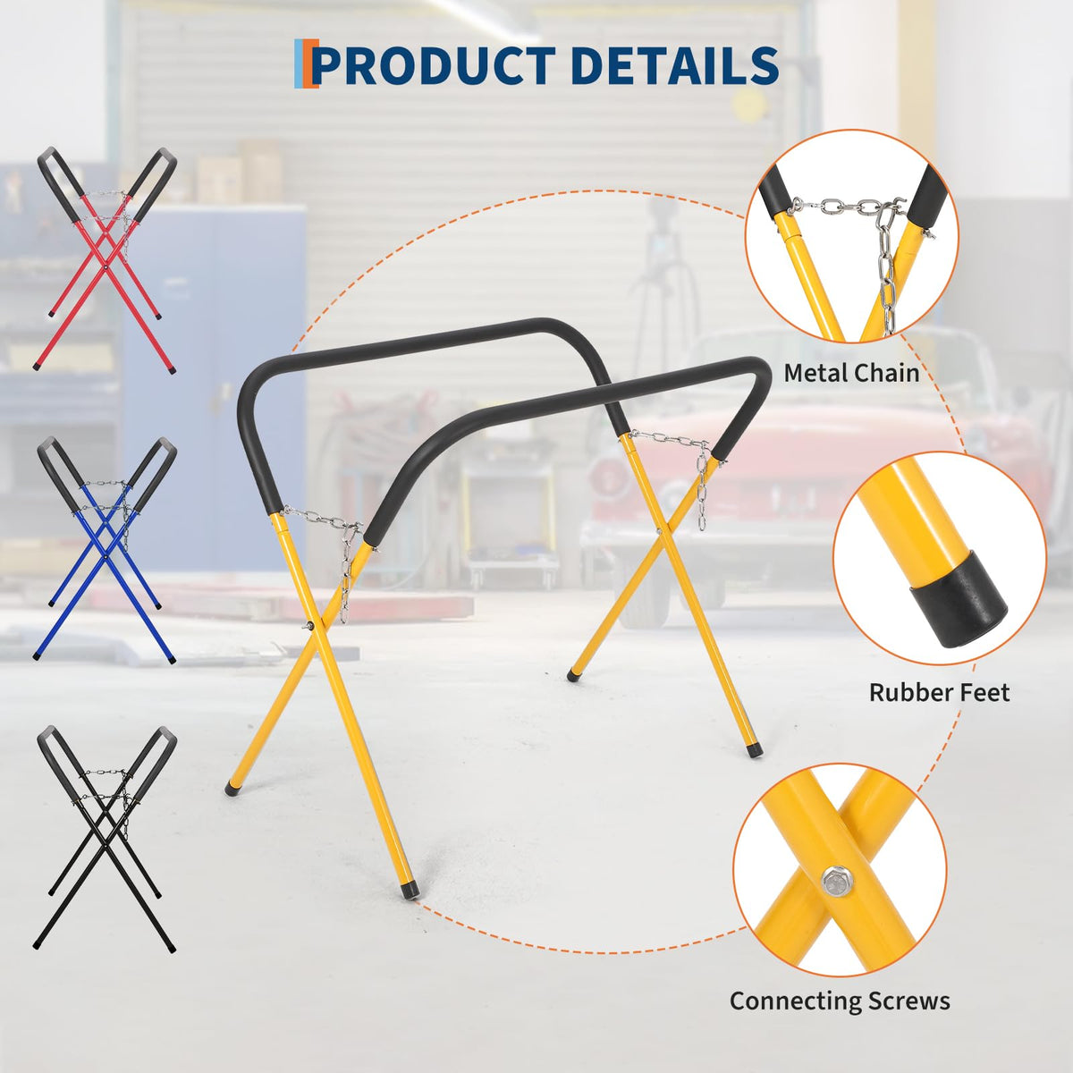 Heavy Duty Folding Work Stand, 500LB Capacity Portable Work Table Q45974